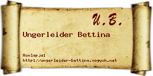 Ungerleider Bettina névjegykártya
